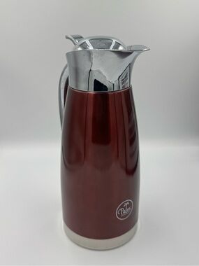 Palm Red Thermal Carafe with Silver Top